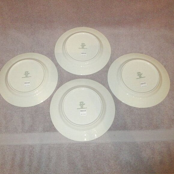 4X Lot Lenox Holiday Desert Salad Plates Holly Berries Red Border Christmas NIB - Picture 4 of 10